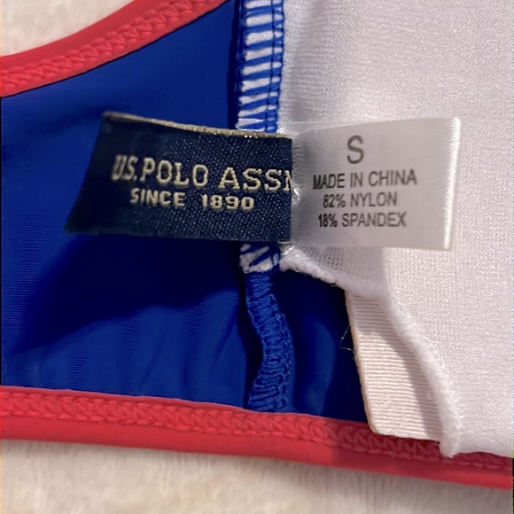 US Polo Assn Ralph Lauren Blue Pink Ruffles + Bows Sailor Moon Bikini Swimsuit - Picture 9 of 9